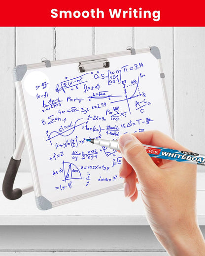 Fine Tip Whiteboard Marker with Duster (10pcs), Extra Precision, Bright Colours, Easy Wipe