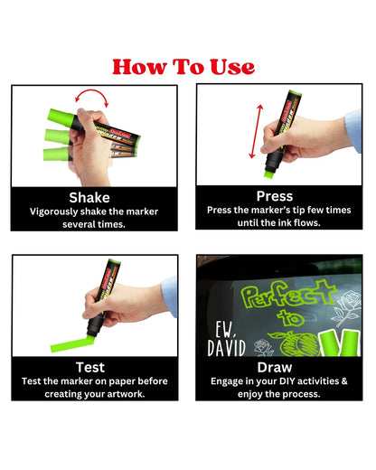 Jumbo Fluorescent Window/Chalk Marker (1pcs) Bold, Bright, Easy Erase