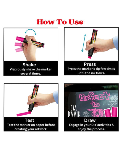 Jumbo Fluorescent Window/Chalk Marker (1pcs) Bold, Bright, Easy Erase