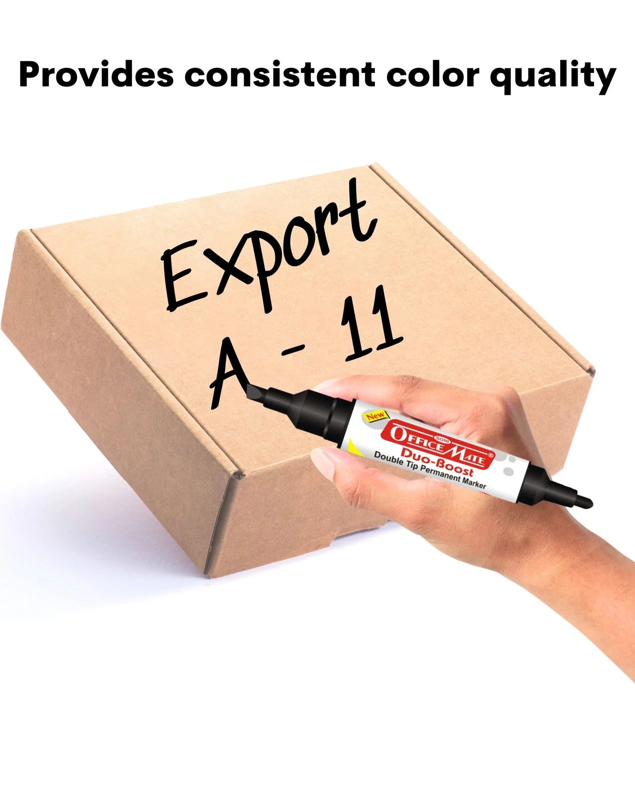 Permanent Marker Double Tip (Bullet + Chisel Tip) – Pack of 10, Quick-Drying, Multi-Surface Marker