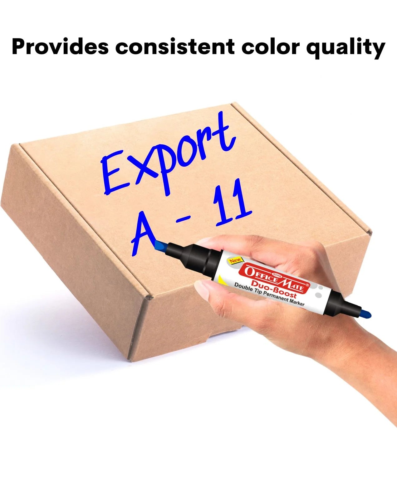 Permanent Marker Double Tip (Bullet + Chisel Tip) – Pack of 10, Quick-Drying, Multi-Surface Marker