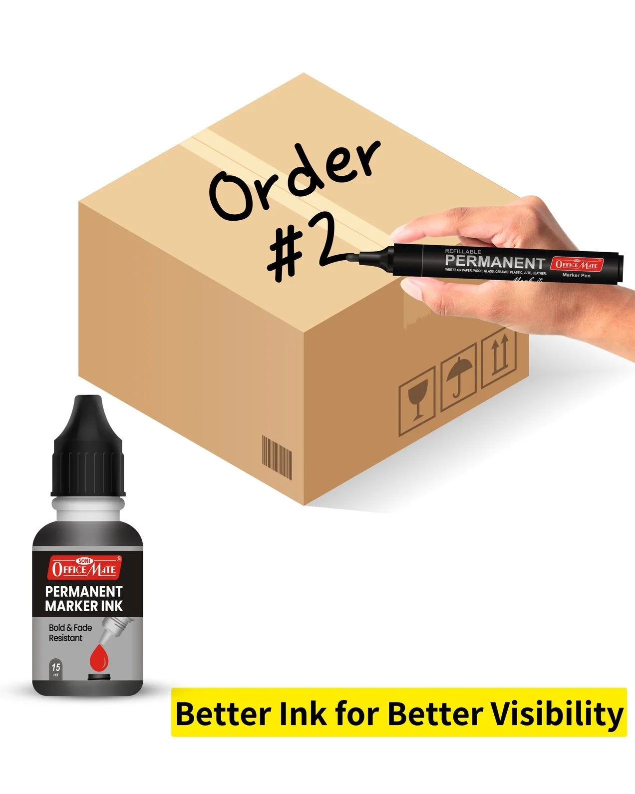 Permanent Marker Refill Ink - 15ml, Quick-Drying, Vibrant Colors