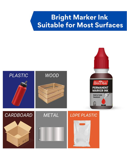 Permanent Marker Refill Ink - 15ml, Quick-Drying, Vibrant Colors