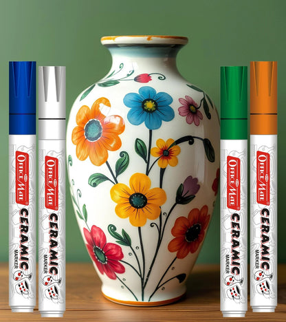 Bullet Tip Ceramic Markers – Ideal for Ceramic Art, Smudge proof Ink
