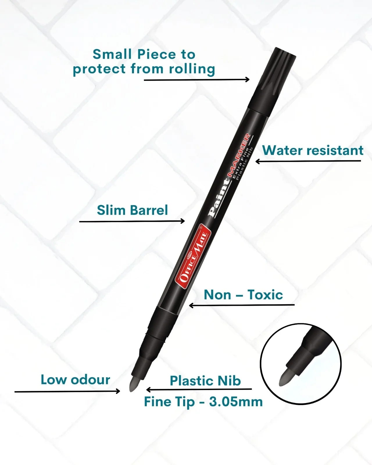 Fine Tip Paint Markers (10pcs), Vibrant Colours, Non-Toxic, Multi Surface Usage