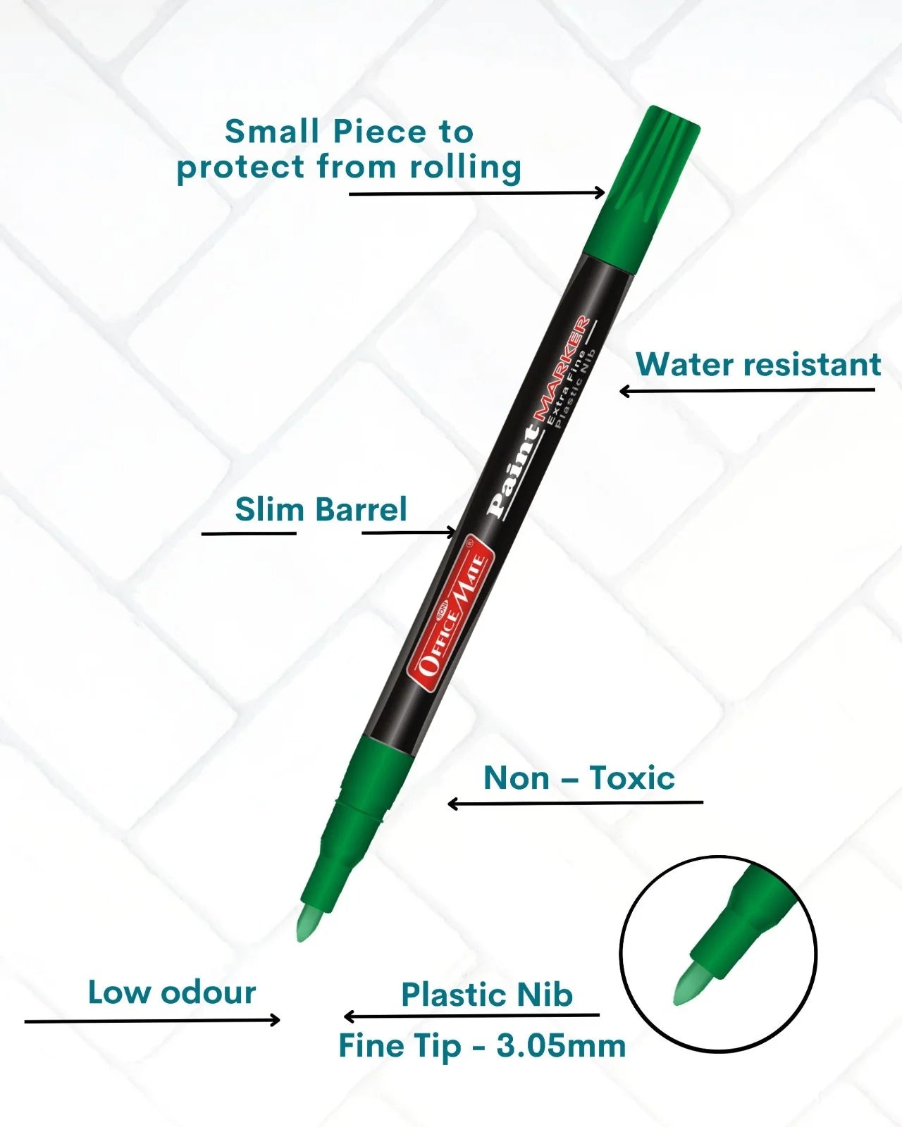 Fine Tip Paint Markers (10pcs), Vibrant Colours, Non-Toxic, Multi Surface Usage