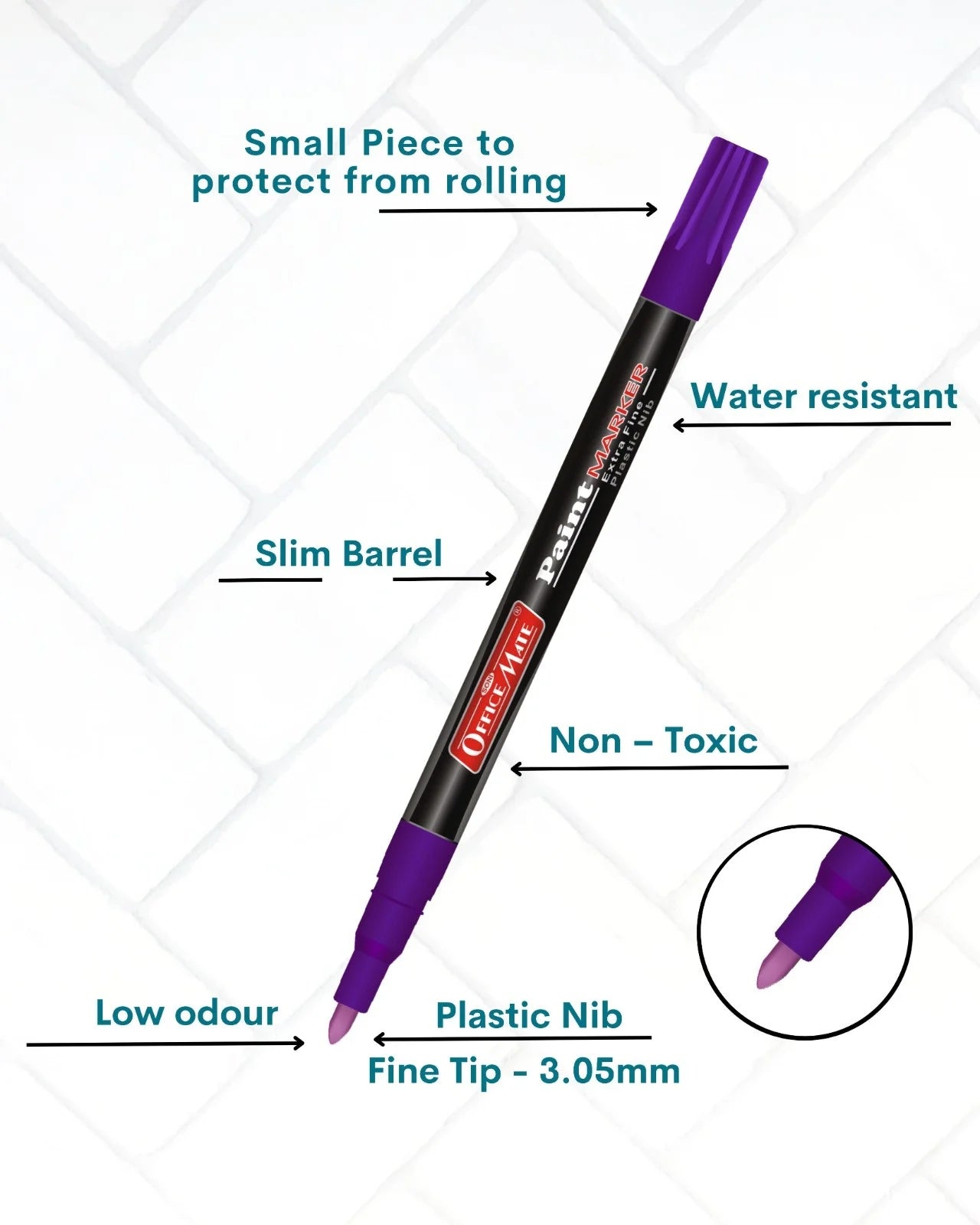 Fine Tip Paint Markers (10pcs), Vibrant Colours, Non-Toxic, Multi Surface Usage