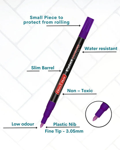 Fine Tip Paint Markers (10pcs), Vibrant Colours, Non-Toxic, Multi Surface Usage