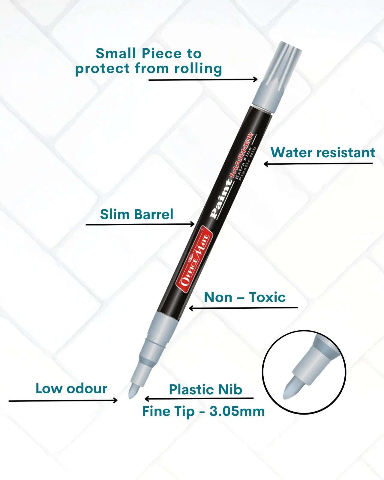 Fine Tip Paint Markers (10pcs), Vibrant Colours, Non-Toxic, Multi Surface Usage