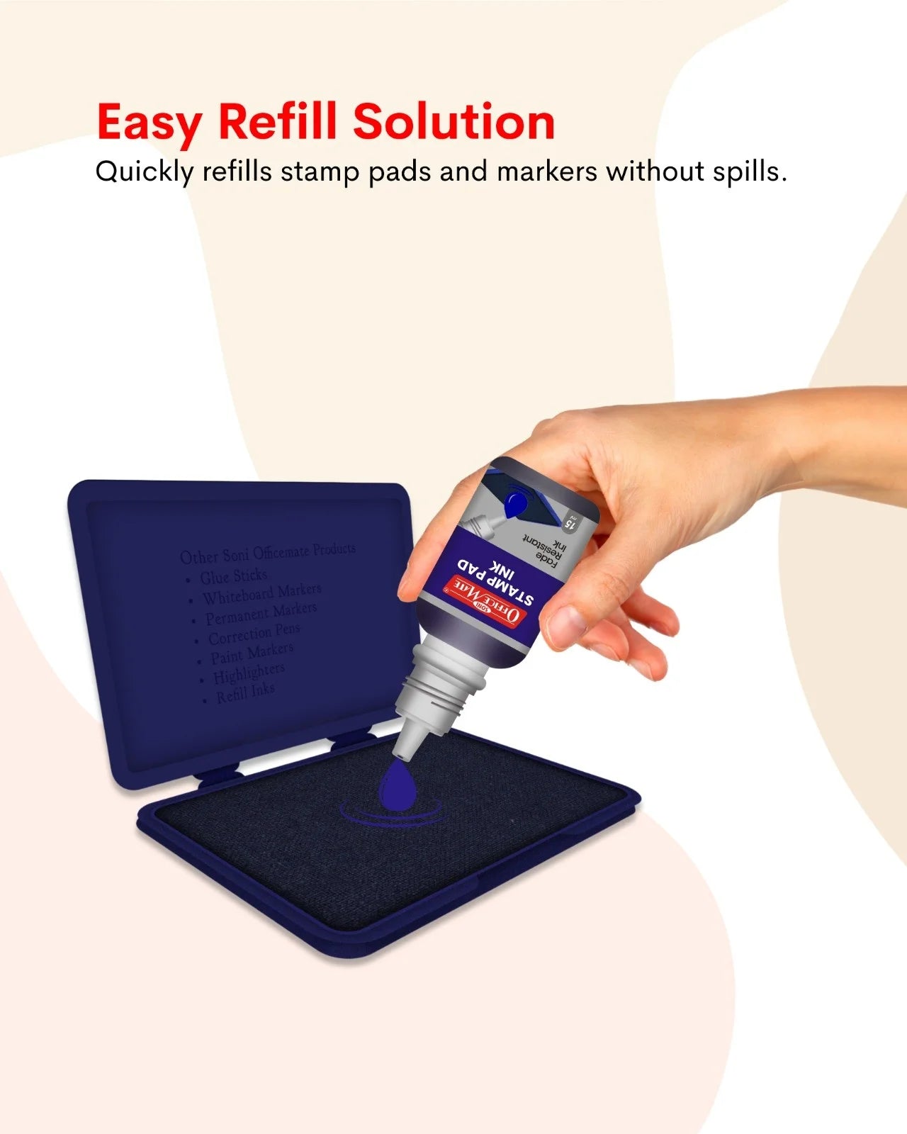 Stamp Pad Combo (4 Stamp Pads + 4 Inks), Long-Lasting Impressions, Quick-Drying Ink for Any Project