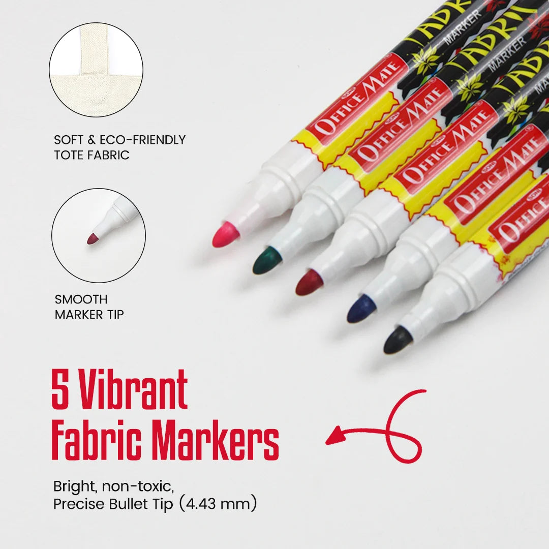 DIY Tote Bag Kit, DIY Art & Craft Kit for Kids, Students & Adults, Safe, Washable & Fun for Home, School, or Gifting