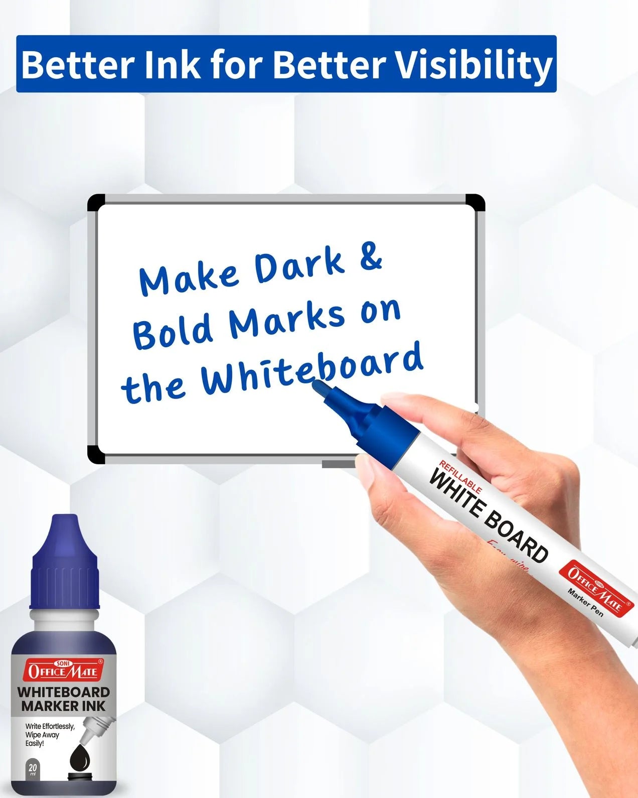 Whiteboard Marker Refill Ink – 15 ml, Bright Colours, Eco-friendly