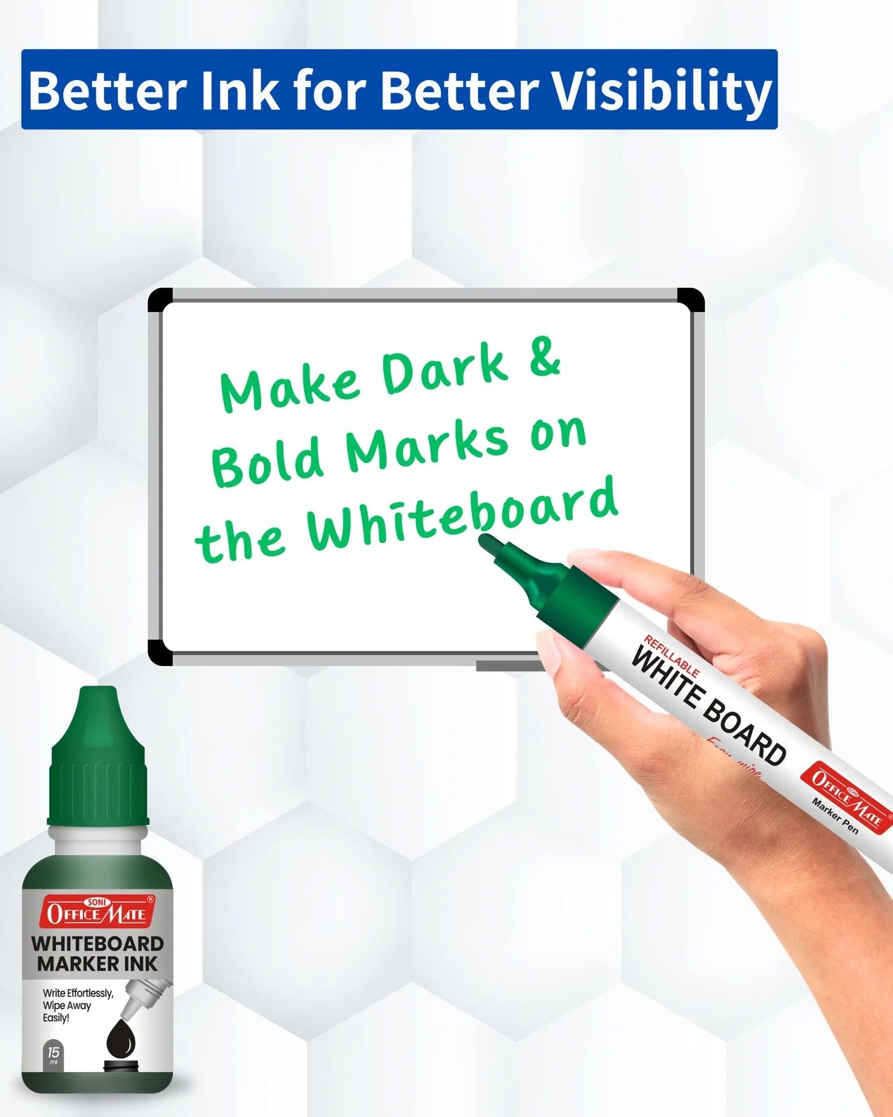 Whiteboard Marker Refill Ink – 15 ml, Bright Colours, Eco-friendly