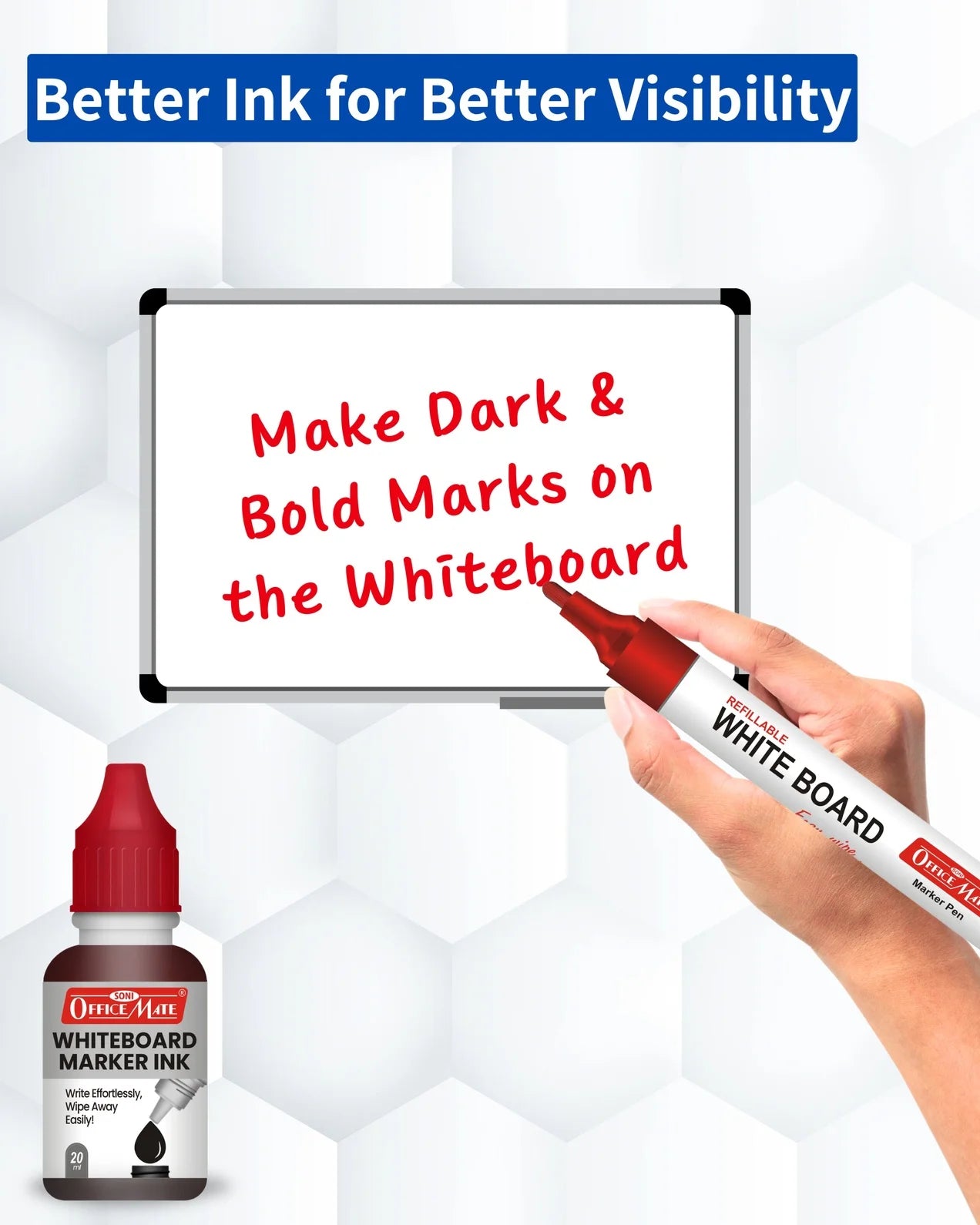 Whiteboard Marker Refill Ink – 15 ml, Bright Colours, Eco-friendly