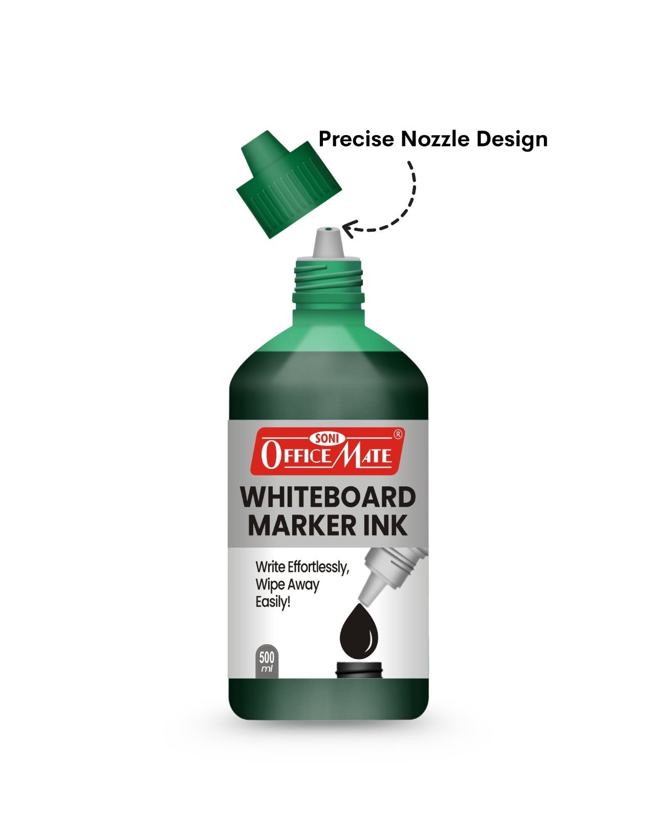 Whiteboard Marker Refill Ink - 500 ml (1pcs), Bright Colours, Eco-friendly