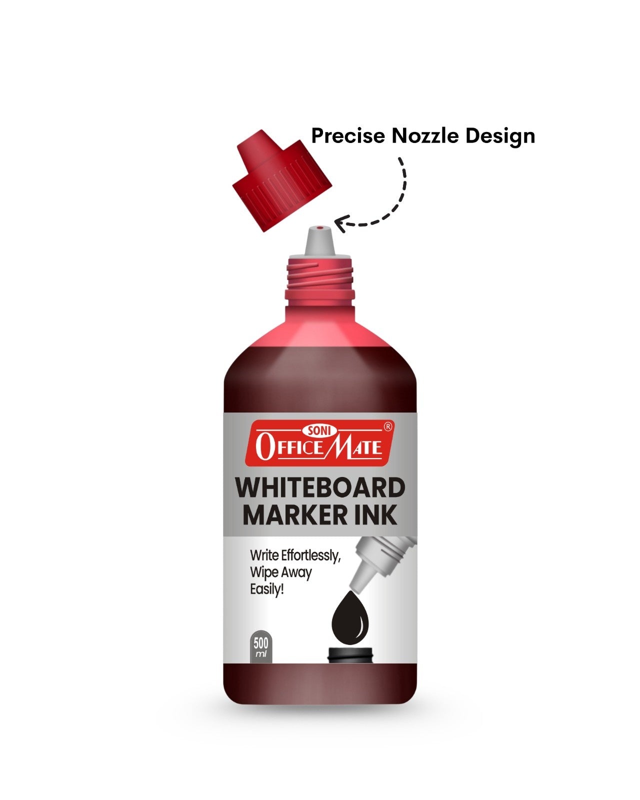 Whiteboard Marker Refill Ink - 500 ml (1pcs), Bright Colours, Eco-friendly