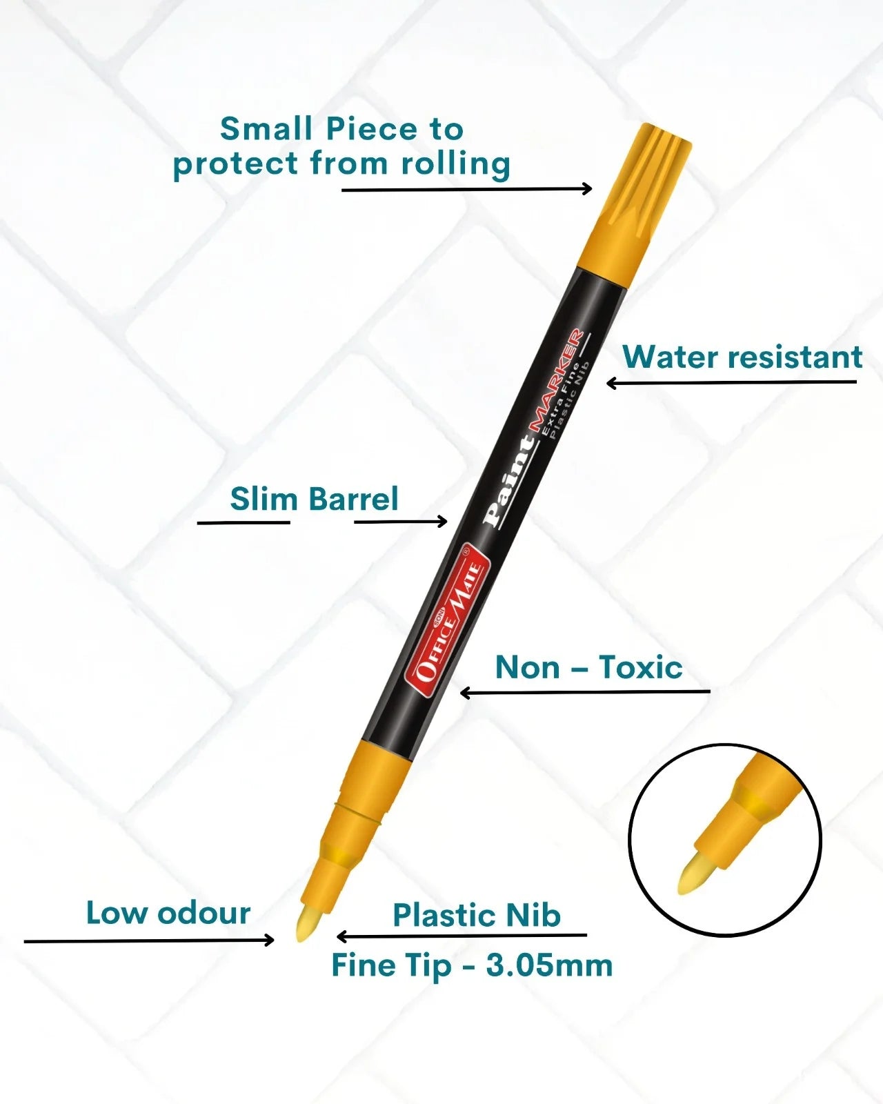 Fine Tip Paint Markers (10pcs), Vibrant Colours, Non-Toxic, Multi Surface Usage