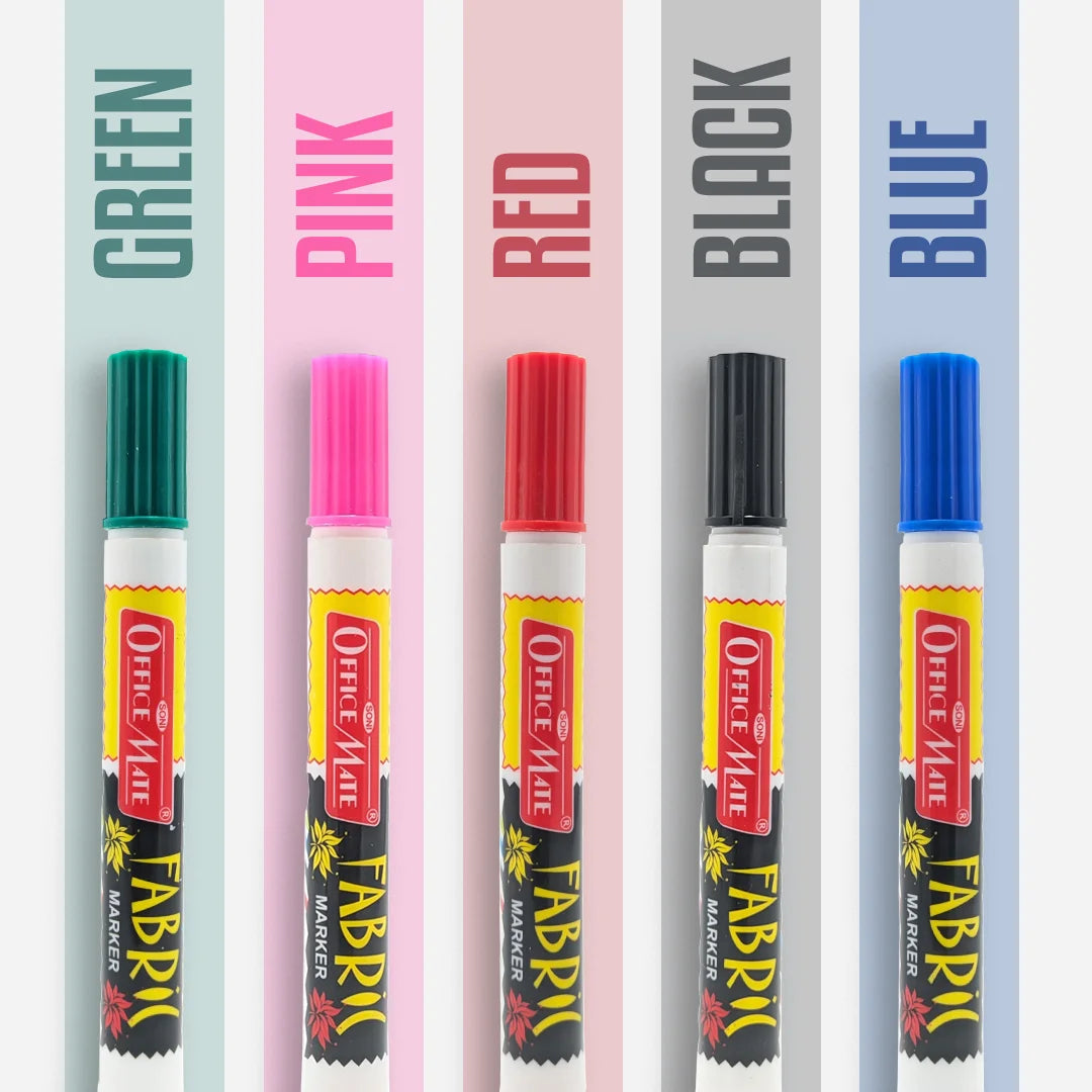 Fabric Markers – DIY Marker, Wash Resistant, Vivid Colours, Works on all Fabric Surfaces