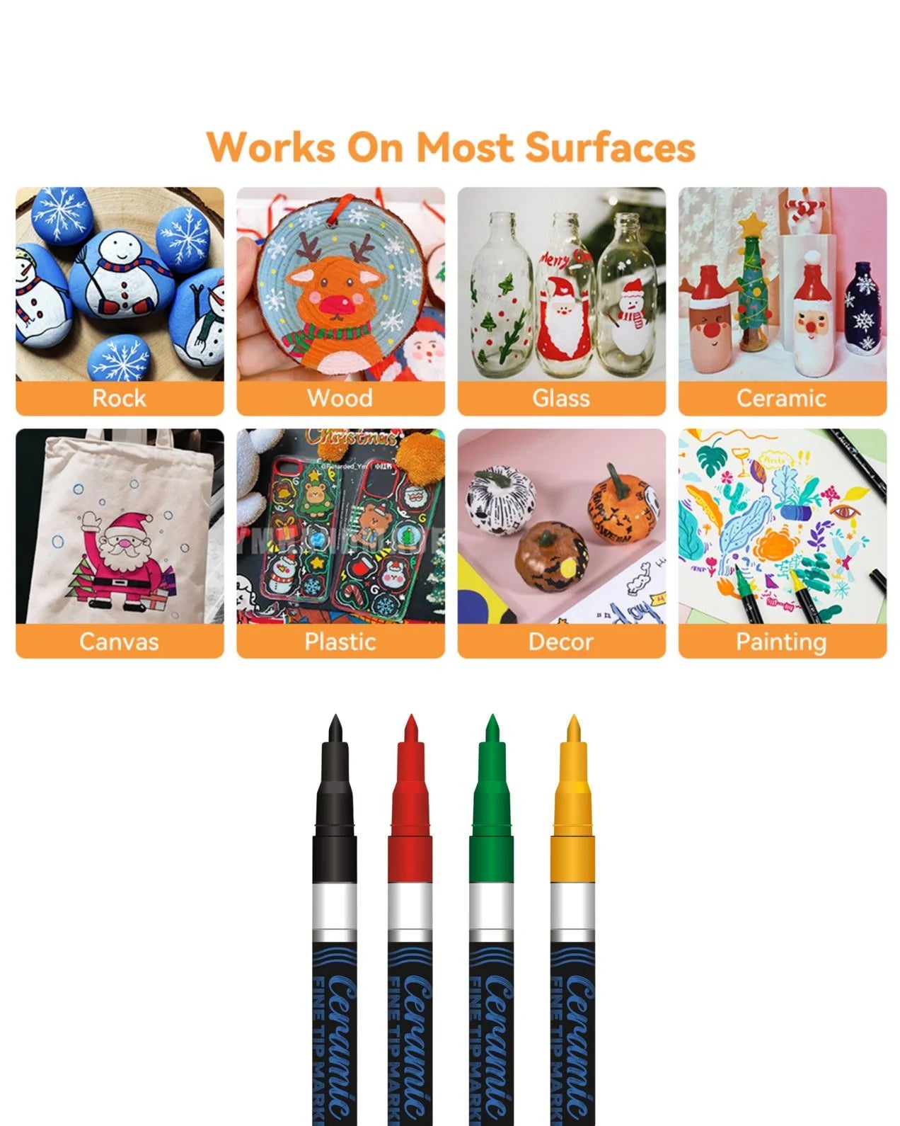 Fine Tip Ceramic Markers – Ideal for Ceramic Art, Smudge proof Ink