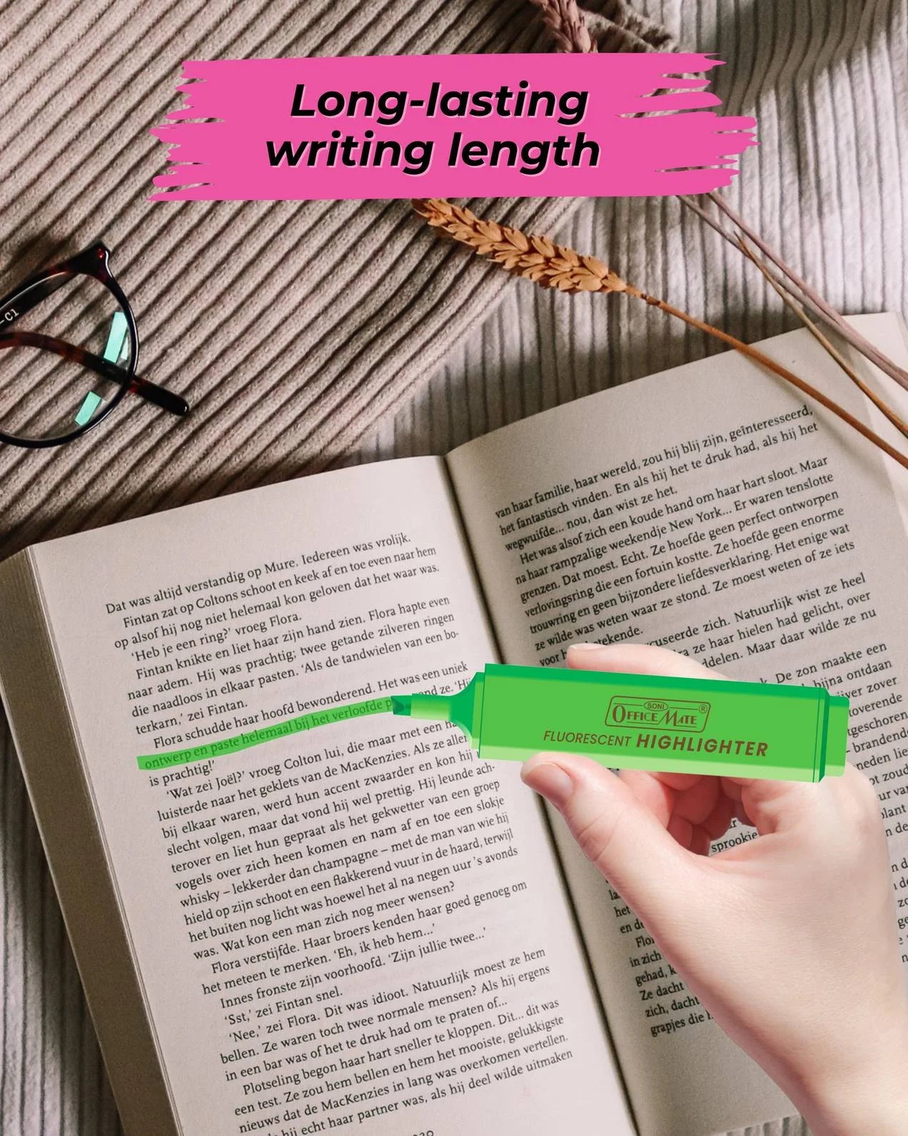 Fluorescent Highlighters (10pcs) – Vibrant Colors, Smooth Flow, 3x Longer Lasting