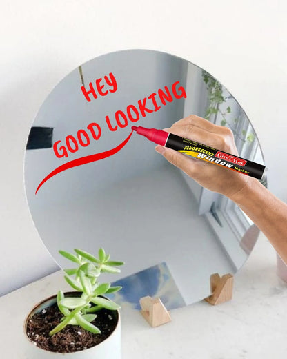 Fluorescent Window Markers / Chalk Markers (10 Pcs) Bright, Bold, Easy Erase