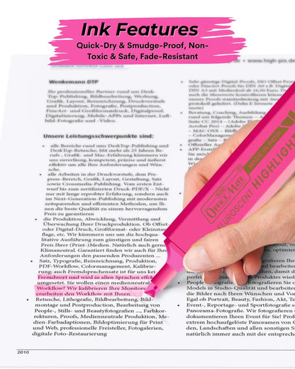 Fluorescent Highlighters (10pcs) – Vibrant Colors, Smooth Flow, 3x Longer Lasting