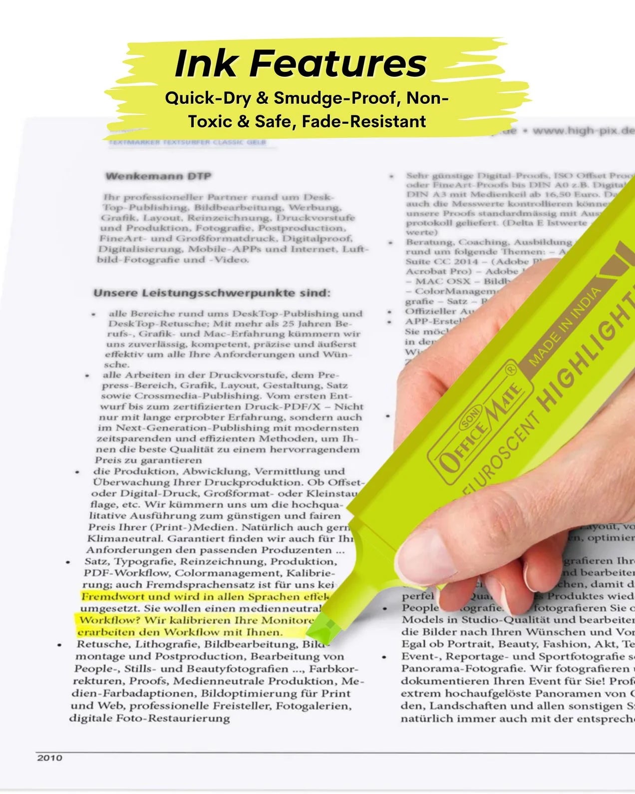 Fluorescent Highlighters (10pcs) – Vibrant Colors, Smooth Flow, 3x Longer Lasting