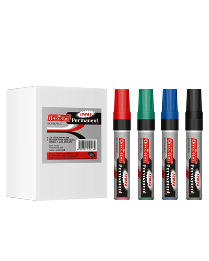 Jumbo Permanent Markers (6 pcs), Extra-Wide Tip, Versatile Use, Quick-Drying, Multi-Surface Marker