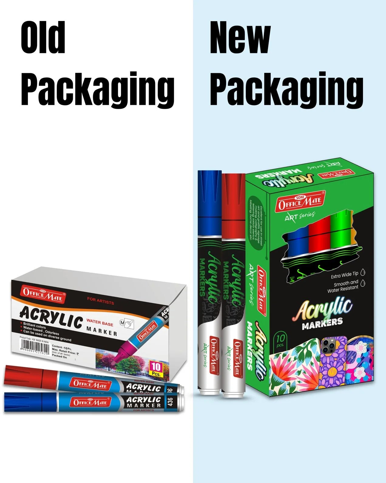 Acrylic Paint Markers (10pcs) Water-Based, Non Toxic, Perfect for Doodling and Sketching