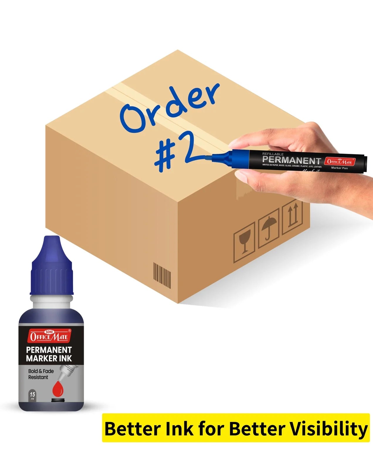 Refillable Permanent Markers, Versatile Use, Quick-Drying, Multi-Surface Markers