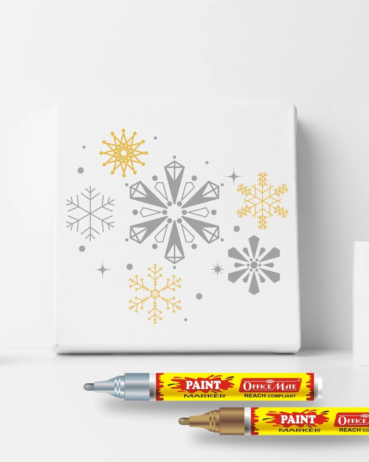 Paint Marker Combo (Golden & Silver) for Metallic Artwork, Non-Toxic, Multi surface usage