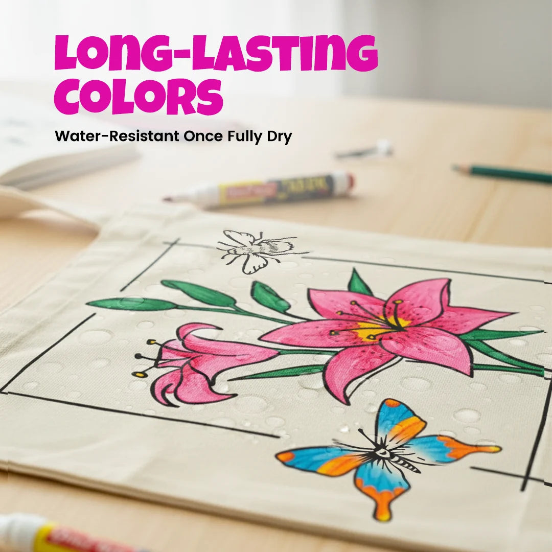 DIY Tote Bag Kit, DIY Art & Craft Kit for Kids, Students & Adults, Safe, Washable & Fun for Home, School, or Gifting