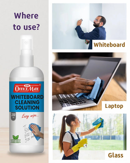 Whiteboard Cleaning Solution (250ml) (1pcs), Spotless Wipes, Eco-Friendly