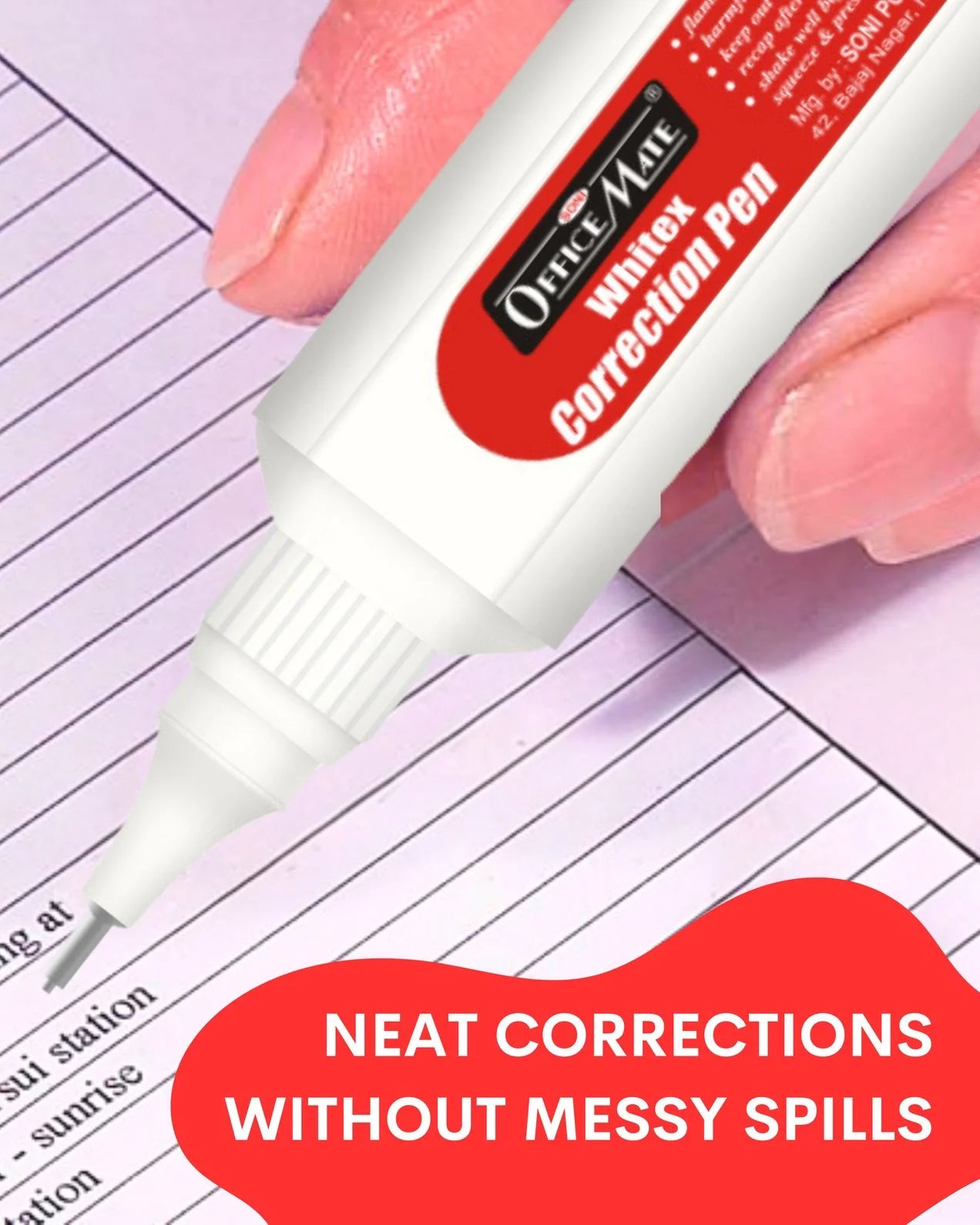 Correction Pen (12ml) – Pack of 2, Instant Drying, Precise Application