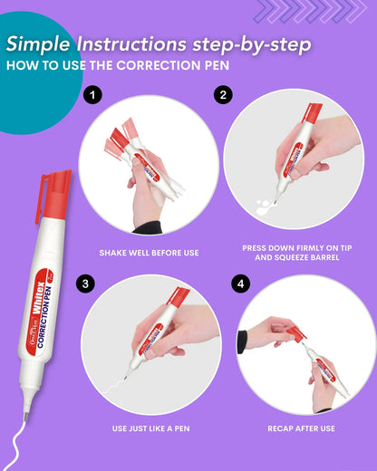 Correction Pen (7ml) – Pack of 10, Instant Drying, Precise Application