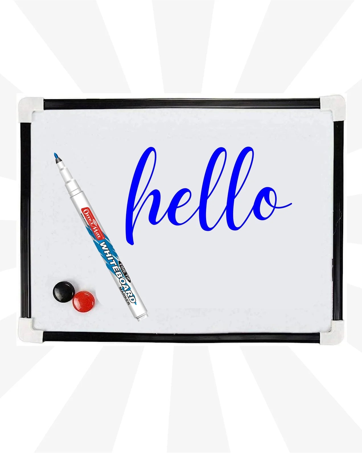 Fine Tip Whiteboard Marker (10 pcs), Extra Precision, Bright Colours, Easy Wipe