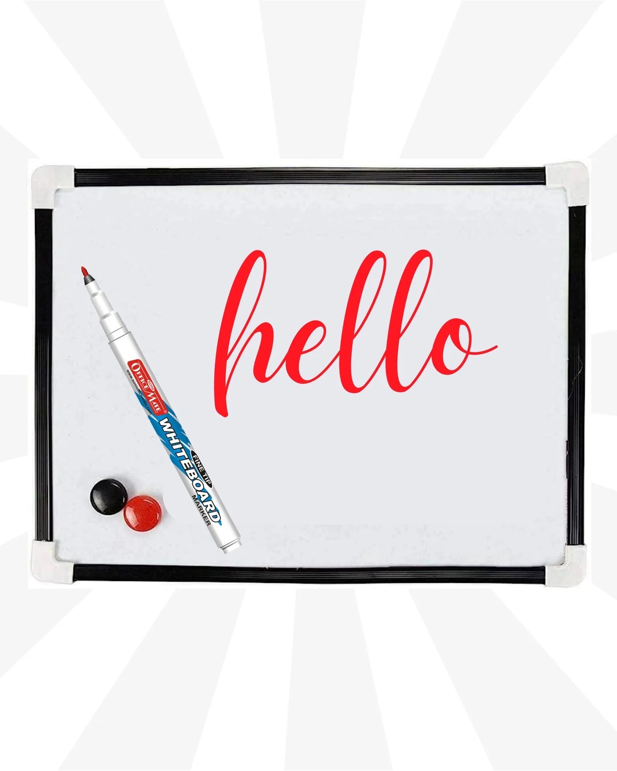 Fine Tip Whiteboard Marker (10 pcs), Extra Precision, Bright Colours, Easy Wipe