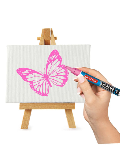 Fluorescent Acrylic Paint Markers (5pcs) – Vivid Colours, Water Based, Versatile Use, Non-Fading