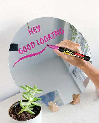 Fluorescent Window Markers / Chalk Markers (10 Pcs) Bright, Bold, Easy Erase