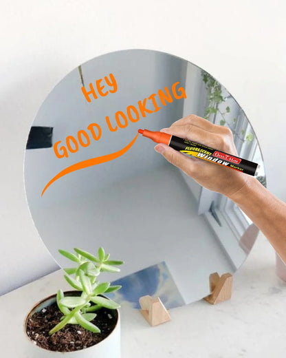 Fluorescent Window Markers / Chalk Markers (10 Pcs) Bright, Bold, Easy Erase