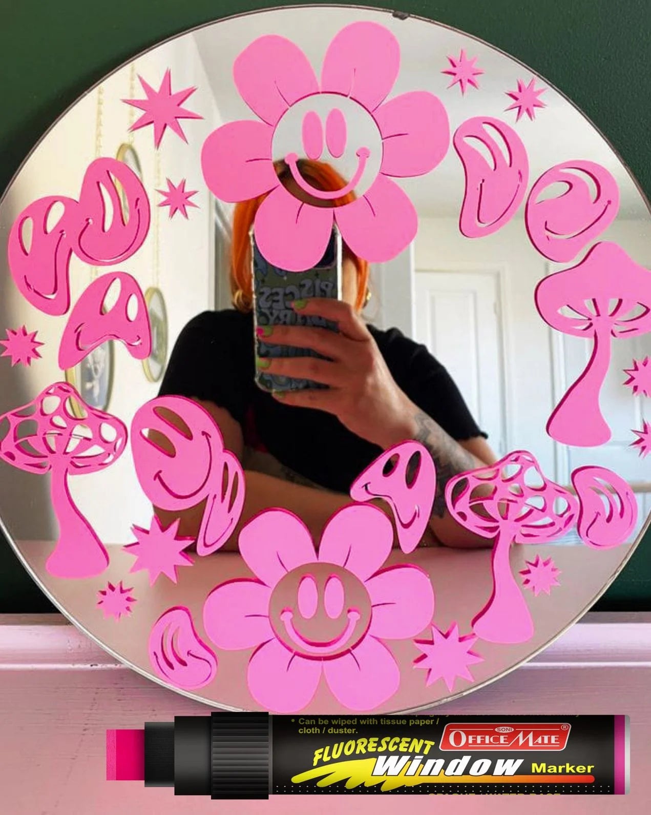 Jumbo Fluorescent Window/Chalk Marker (1pcs) Bold, Bright, Easy Erase