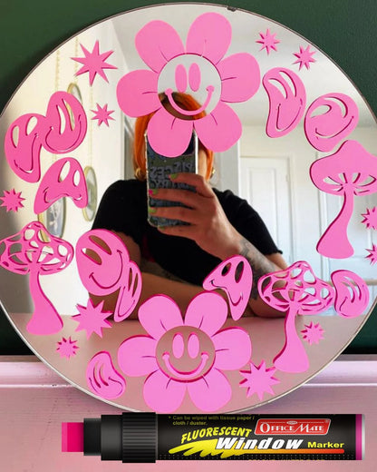 Jumbo Fluorescent Window/Chalk Marker (1pcs) Bold, Bright, Easy Erase