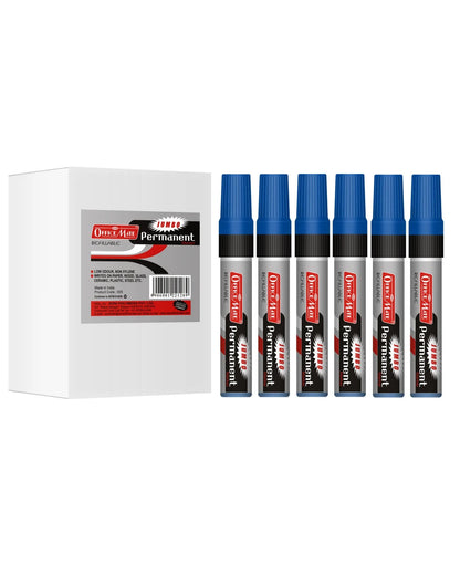 Jumbo Permanent Markers (6 pcs), Extra-Wide Tip, Versatile Use, Quick-Drying, Multi-Surface Marker
