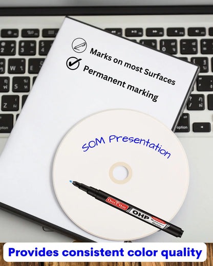 Permanent CD/DVD/OHP Markers (10pcs) – Quick Drying, Water Resistant