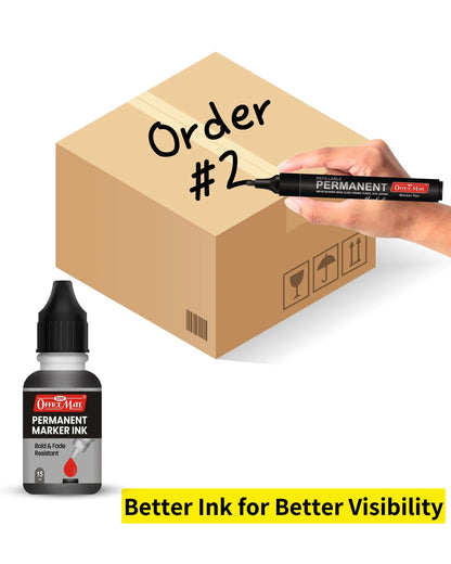 Permanent Combo (4 Permanent Markers + 4 Permanent Markers Inks) Versatile Use, Quick-Drying, Multi-Surface Markers