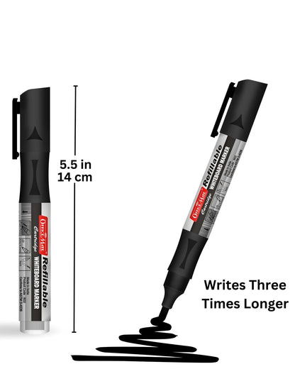 Refillable Cartridges Whiteboard Markers Combo (4 Cartridges Whiteboard Markers + 4 Cartridges) Vibrant Colours, Eco-Friendly, Lasts Longer
