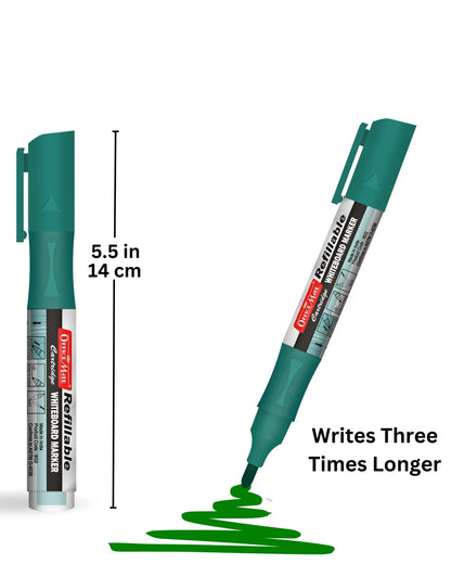 Refillable Cartridges Whiteboard Markers Combo (4 Cartridges Whiteboard Markers + 4 Cartridges) Vibrant Colours, Eco-Friendly, Lasts Longer