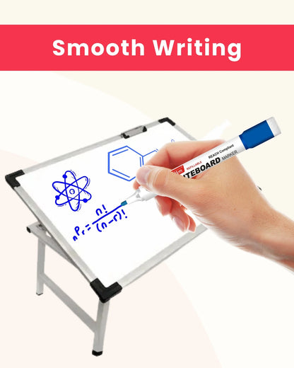 Regular Whiteboard Marker with Duster on cap ( 10 pcs ), Vibrant Colours, Eco-friendly, Easy Wipe