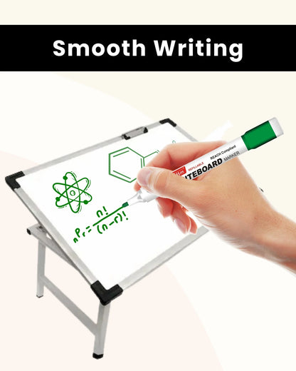 Regular Whiteboard Marker with Duster on cap ( 10 pcs ), Vibrant Colours, Eco-friendly, Easy Wipe