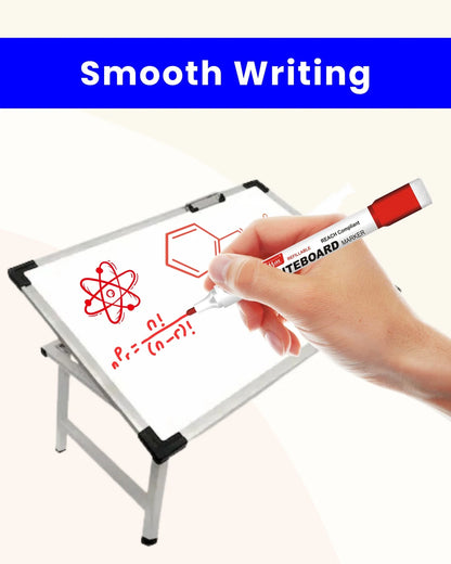 Regular Whiteboard Marker with Duster on cap ( 10 pcs ), Vibrant Colours, Eco-friendly, Easy Wipe